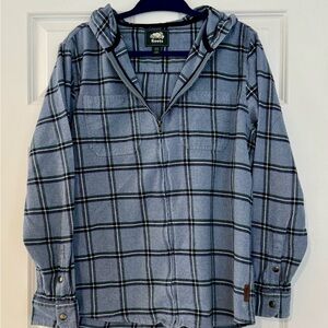 Roots Blue Plaid Zip Hoodie